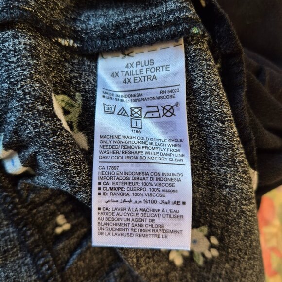 NWT Old Navy Black Floral Print Dress with Ruffle Hem Plus Size 4X - Picture 9 of 9